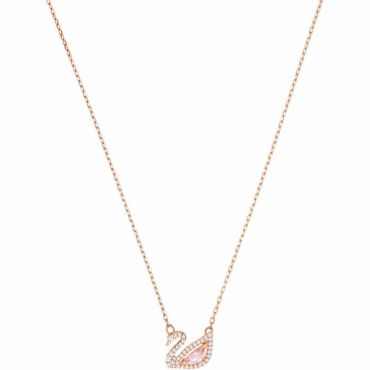 Swarovski Dazzling Swan Necklace, Multicoloured, Rose Gold Plated