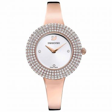 Swarovski Crystal Rose Watch, White, Rose Gold Plated