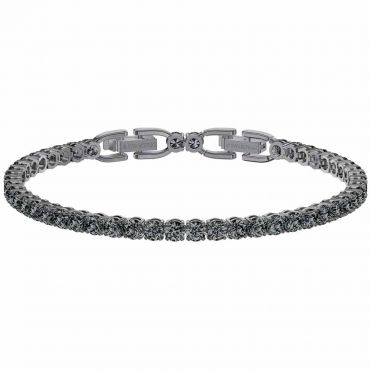 Swarovski Tennis Bracelet, Grey, Rhodium Plated