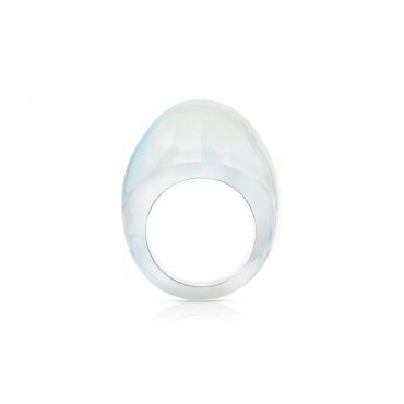 Lalique Cabochon Opalescent Ring, Size 53