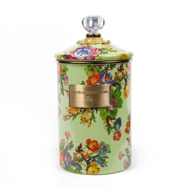 Mackenzie-Childs Flower Market Green Large Canister