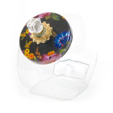 Mackenzie-Childs Flower Market Black Enamel Cookie Jar