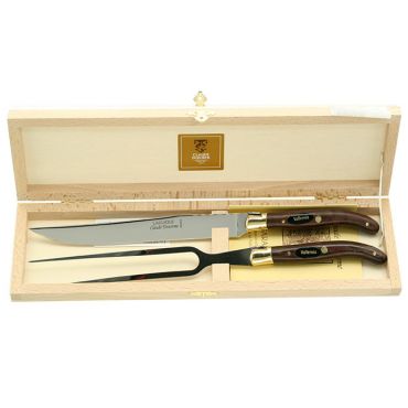 Claude Dozorme Walnut Carving Set