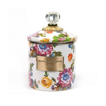 Mackenzie-Childs Flower Market White Small Canister