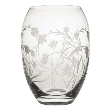 Royal Scot Crystal Meadow Flower Medium Barrel Vase