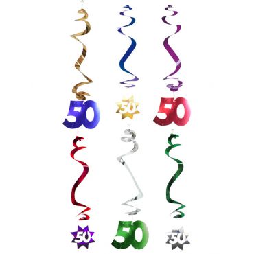 Spiraalikoristeet 50 - Värikäät - Ainutlaatuinen Koko