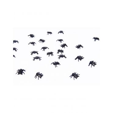 24 Halloween Kärpästä 2cm - Musta - Ainutlaatuinen Koko