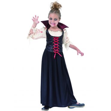 Verinen Vampyyri -asu Lapsille - Musta - M 7-9 vuotta (120-130 cm)