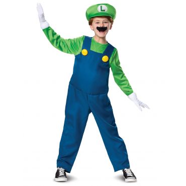 Lasten Deluxe Luigi- Asu - Vihreä - 7 - 8 vuotta (124 - 136 cm)