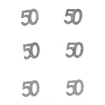 Hopeiset Konfetit 50 V, 6 Kpl - Hopea/ Harmaa - Ainutlaatuinen Koko