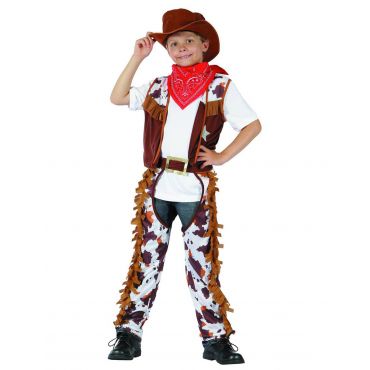 Cowboy-asu Lapsille Lehmäkuviolla - Ruskea - S 4-6 vuotta (110-120 cm)