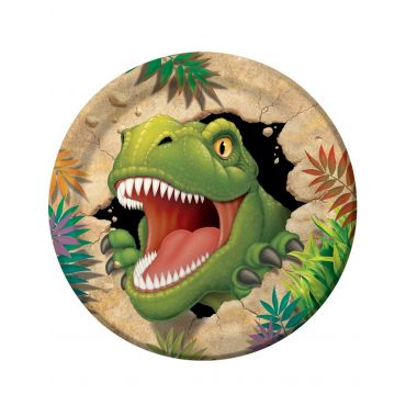 Dinosaurus-aiheinen Pahvilautanen 8 Kpl - Värikäät - Ainutlaatuinen Koko