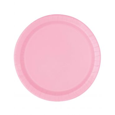 16 Vaaleanpunaista Pahvilautasta 21,9 Cm - Vaaleanpunainen - Ainutlaatuinen Koko