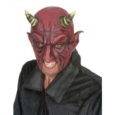 Aikuisten Lateksinen Puolinaamari Halloween Piru - Punainen - Ainutlaatuinen Koko
