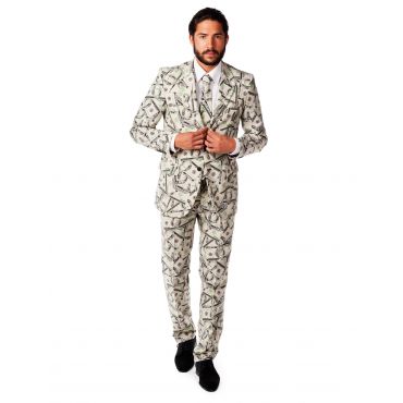 Miesten Opposuits-naamiaisasu Mr. Cashanova -puku - Värikäät - L (54)