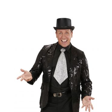 Hopeanhohtoinen Kravatti Aikuiselle - Hopea/ Harmaa - One-size