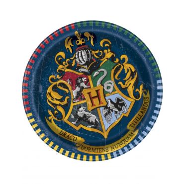 Kahdeksan Harry Potter-paperilautasta 17cm - Värikäät - Ainutlaatuinen Koko