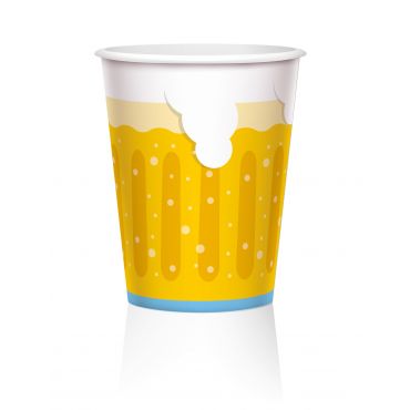 Kaljatuoppi-paperimukit 6 Kpl - Keltainen - One-size