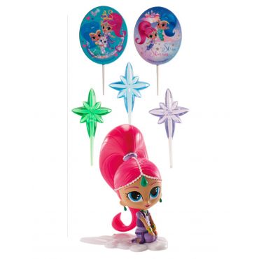 Shimmer And Shine- Koristesetti Kakun Päälle 8 Cm - Värikäät - Ainutlaatuinen Koko