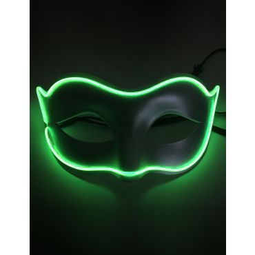 Venetsialainen Naamio Led-neonvalolla Aikuisille - Vihreä - Ainutlaatuinen Koko