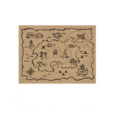 6 Aarrekartta Voimapaperia 40 X 30 Cm - Ruskea - Ainutlaatuinen Koko
