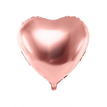 Alumiininen Ruusukullanvärinen Sydän-ilmapallo 45 Cm - Vaaleanpunainen - Ainutlaatuinen Koko