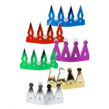 Moniväriset Pahvikruunut 6 Kpl - Värikäät - Ainutlaatuinen Koko