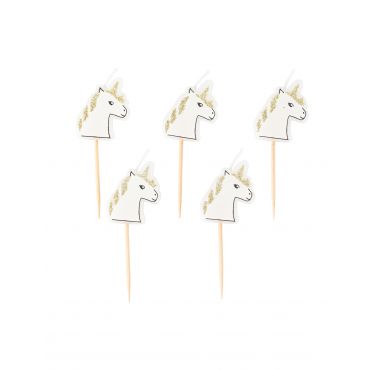 Yksisarviskynttilät 5 Kpl 4,5 X 3 Cm - Värikäät - Ainutlaatuinen Koko