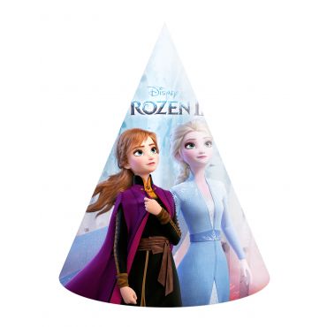 Frozen 2- Pahviset Juhlahatut 6 Kpl - Värikäät - Ainutlaatuinen Koko