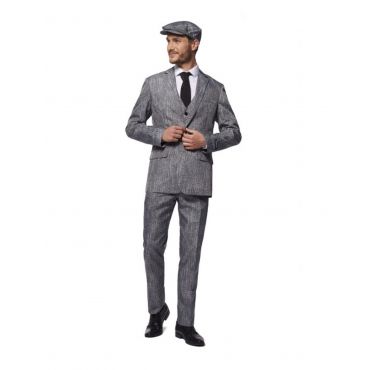 Suitmeister- 20-luvun Puku Miehelle - Hopea/ Harmaa - XL (58)