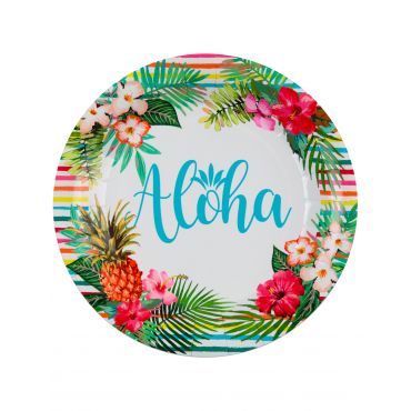 Aloha- Pahvilautaset 22,5 Cm 10 Kpl - Multicolore - Ainutlaatuinen Koko