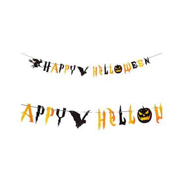 Happy Halloween-köynnös 250 Cm - Musta - Ainutlaatuinen Koko