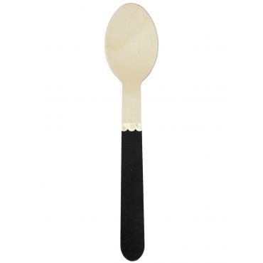 Mustat Puulusikat 16 Cm 8 Kpl - Musta - Ainutlaatuinen Koko