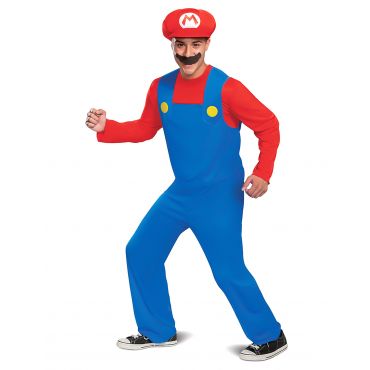 Klassinen Mario-naamiaisasu Aikuiselle - Sininen - XL
