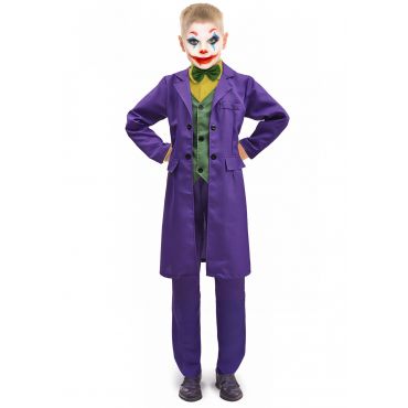 Jokeri-asu Lapselle - Violetti - 128 - 140 cm (8-10 vuotta)