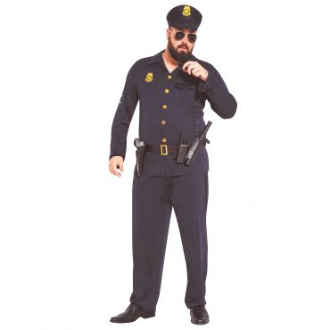 Poliisi Naamiaisasu Suuri Koko Aikuinen - Sininen - XL (54-56)