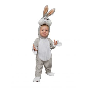 Bugs Bunny -vauvan Naamiaisasu - Harmaa, Valkoinen - 86 - 92cm (1-2 vuotta)