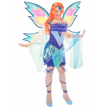 Winx Club Bloom -naamiaisasu Lapsille - Sininen - 122/134 (7-9 vuotta)