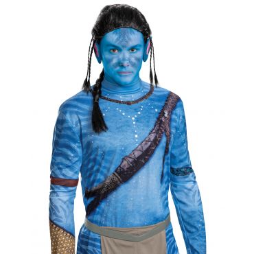 Avatar Jake Sully Peruukki Miehille - Musta - Ainutlaatuinen Koko
