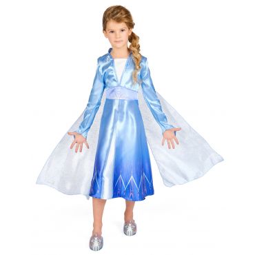 Elsa Frozen 2 Klassinen Naamiaisasu Tytölle - Sininen - 2 vuotta (83-86 cm)