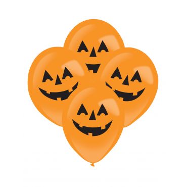 4 Halloween kurpitsa-ilmapalloa LED 27,5 cm