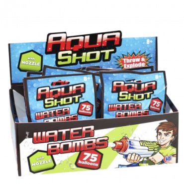 Aqua Shot Water Bombs with Nozzle - 75 Pcs