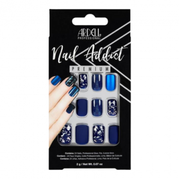 Ardell Nail Addict tekokynnet - matta sininen (24 kpl)