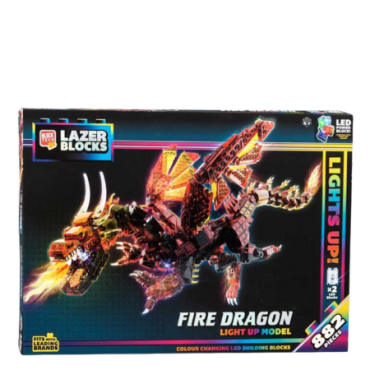 Block Tech Lazer Blocks Fire Dragon Light-Up Building Set – 882 kpl