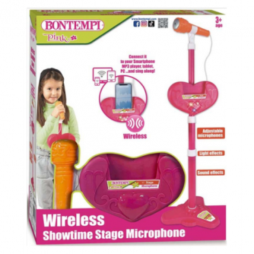 Bontempi Wireless Showtime Stage Microphone – Pinkki