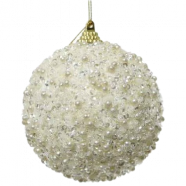 Decoris joulupallo Foam Valkoinen