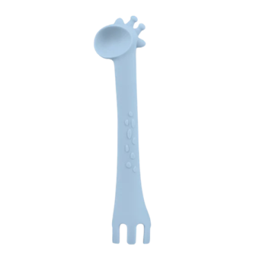 Kikka Boo Silicone Giraffe Spoon With Fork – Sininen