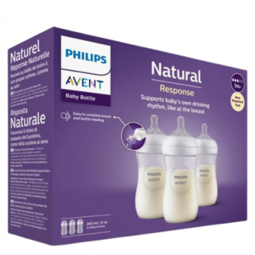 Philips Avent Natural Response 1+ Kuukautta Tuttipullo – 3 x 260 ml