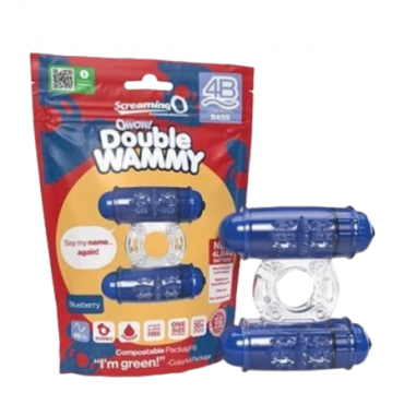 Screaming O Wow Double Whammy Vibrating Ring – Sininen