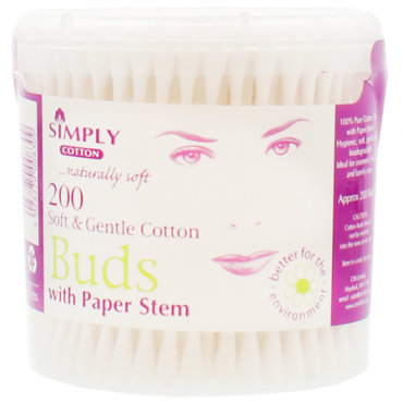 Simply Cotton Soft & Gentle pumpulipuikot - 200 kpl